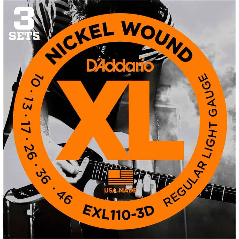 D'Addario EXL110 Nickel Light Electric Guitar Strings 3-Pack | Sweetwater