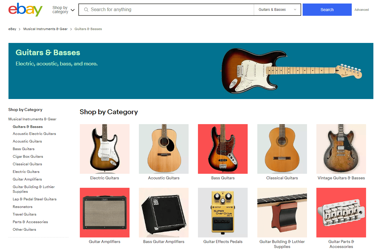 Guitar selling outlet websites